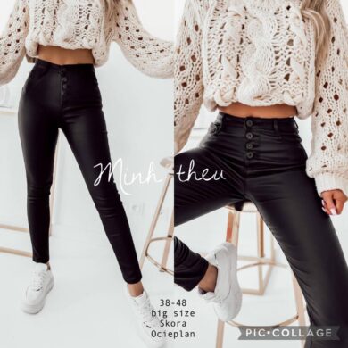 Spodnie eco skóra Plus size