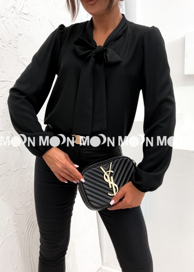 Bluzka z kokardą Snowflake czarna