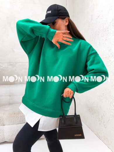 Bluza oversize ocieplana z dolną częścią imitującą koszulę Dual Style
