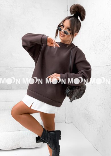 Bluza oversize ocieplana z dolną częścią imitującą koszulę Dual Style