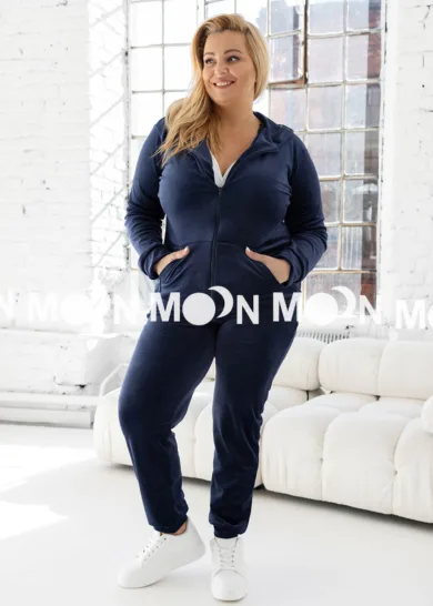 Dres welurowy na suwak PLUS SIZE