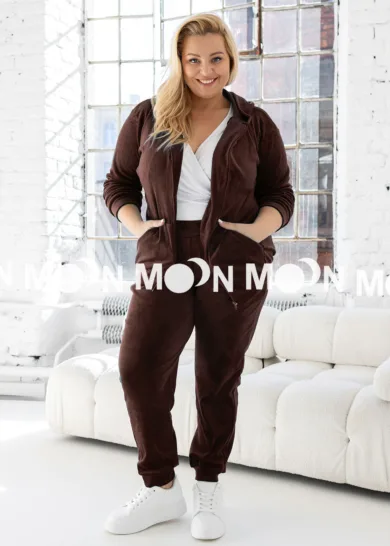 Dres welurowy na suwak PLUS SIZE