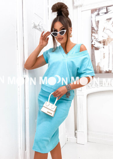 Komplet sukienka w prążek i bluza Melani