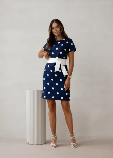 Sukienka w groszki z paskiem  Sophia