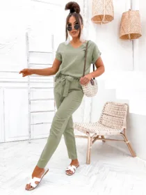 Komplet lniany Sunny Swop Khaki