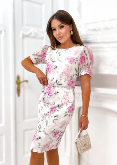 Sukienka szyfonowa w  kwiaty ROSE