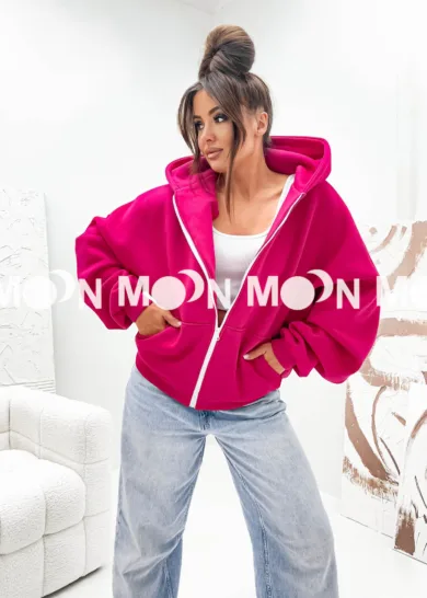Bluza Ocieplana Oversize Butterfly fuksja