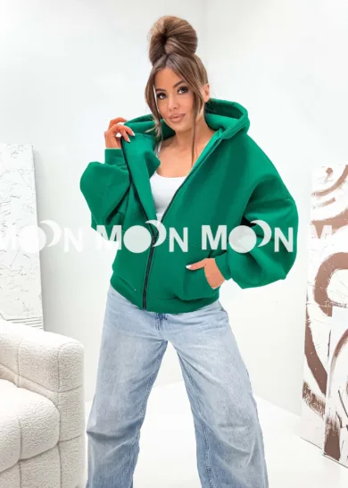 Bluza Ocieplana Oversize Butterfly zielona