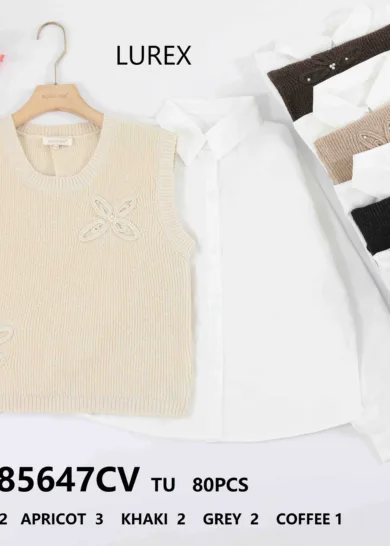 Sweter z koszulą