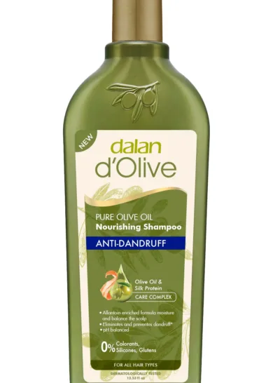 SZAMPON PRZECIWŁUPIEŻOWY Z OLIWĄ Z OLIWEK I PROTEINAMI JEDWABIU 400ML