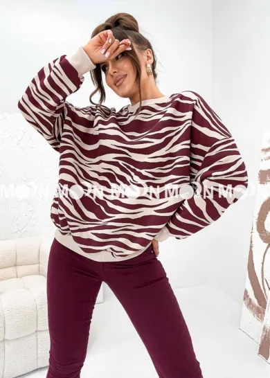 Bluza bawełniana oversize Zebra