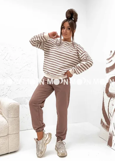 Komplet bawełniany Striscia cappuccino
