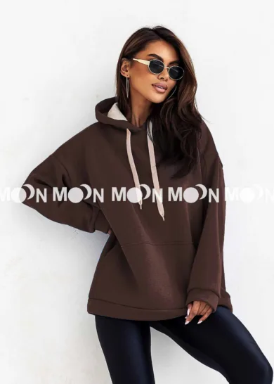 Bluza bawełniana ocieplana Simple czekoladowa