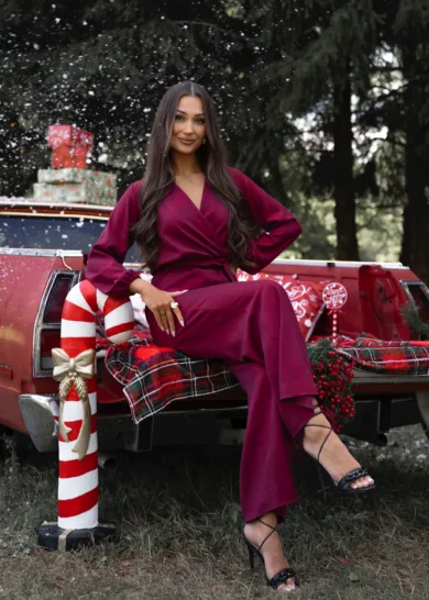 Kombinezon damski z połyskującego materiału BRIDE