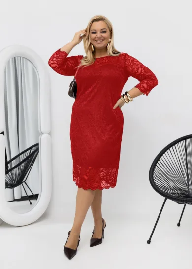 Sukienka Romantic Starlight Plus Size czerwona