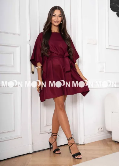 Sukienka kimono z paskiem PERFECT bordo