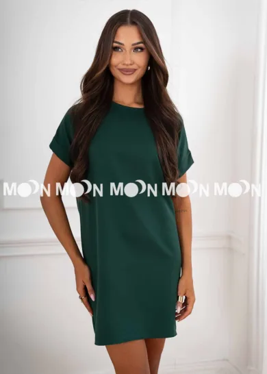 Elegancka sukienka z efektem połysku butelkowa