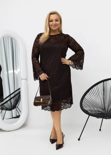 Elegancka koronkowa sukienka plus size BELLIS