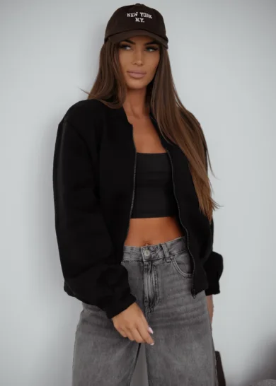 Bluza rozpinana BOMBER PUFF czarna 
