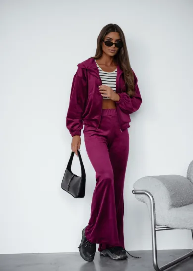 Komplet VELVET FLARE bordo