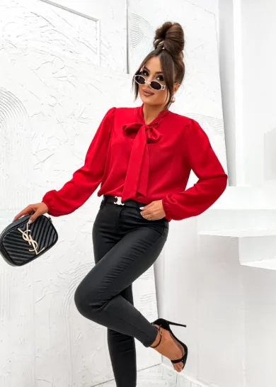 Bluzka z kokardą Snowflake czerwona