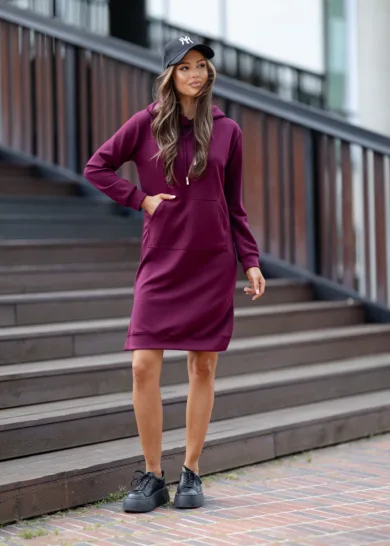 Sukienka Masełko z kapturem Classic Bordo