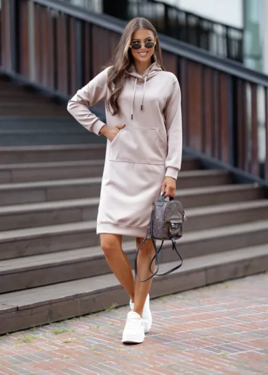 Sukienka Masełko z kapturem Classic Beżowy