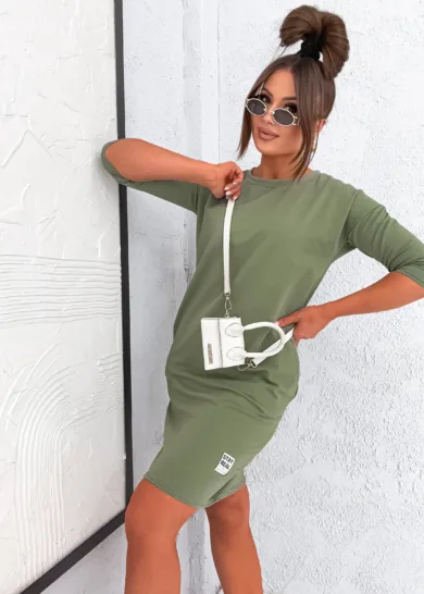 Sukienka bawełniana Styles khaki