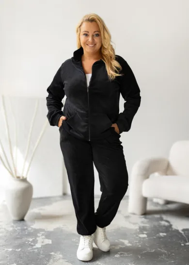 Dres welurowy na suwak Soft PLUS SIZE