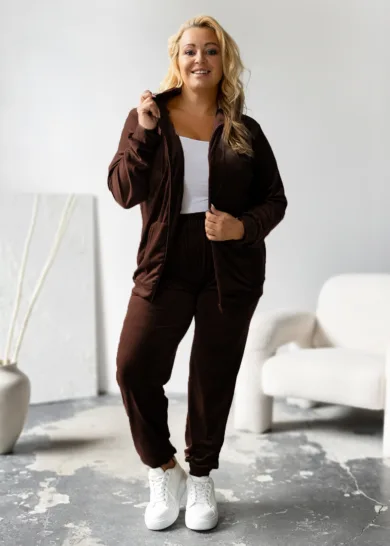 Dres welurowy na suwak Soft PLUS SIZE