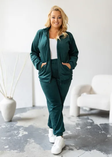 Dres welurowy na suwak Soft PLUS SIZE
