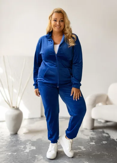 Dres welurowy na suwak Soft PLUS SIZE