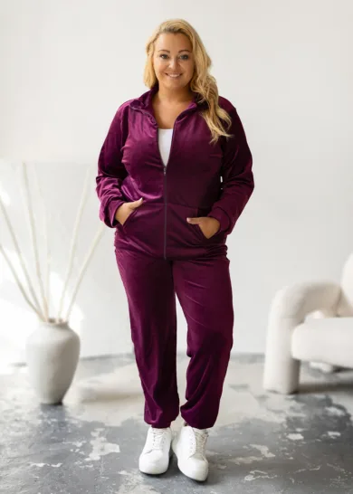Dres welurowy na suwak Soft PLUS SIZE