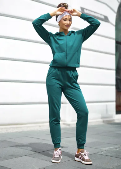 Komplet bawełniany na suwak Bari morski