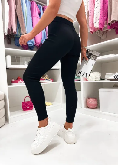 Leginsy w prążek MOON BASE czarny