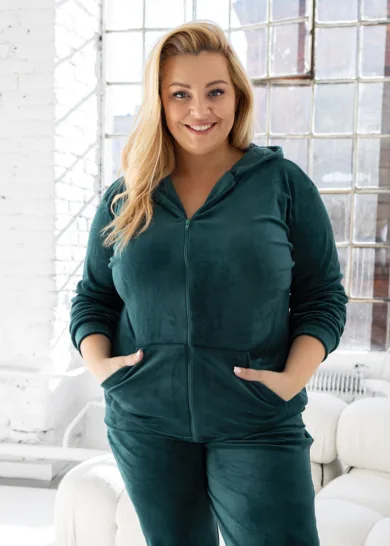 Dres welurowy na suwak PLUS SIZE