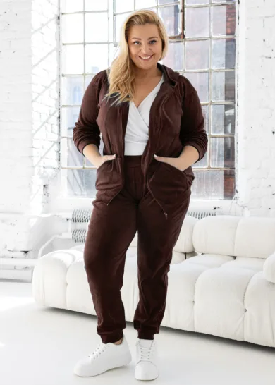 Dres welurowy na suwak PLUS SIZE