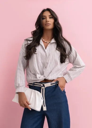 Koszula bawełniana w paski Vertical Vibe