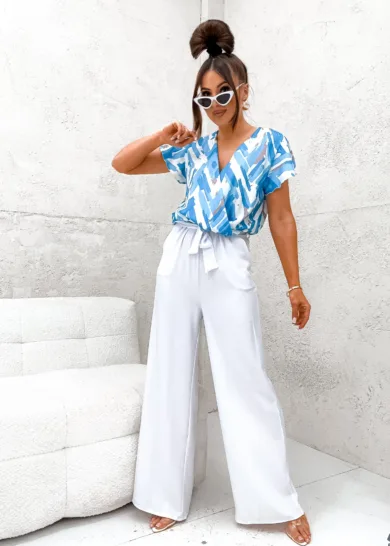 Ecru kombinezon Geometric Glow