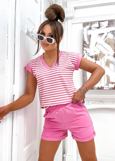 Komplet bawełniany Sail różowy 